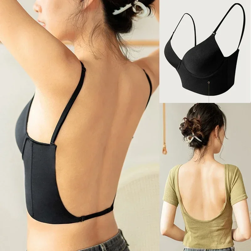 2024 Invisible Bra with Bare Open Back Sexy Women U Underwear Small